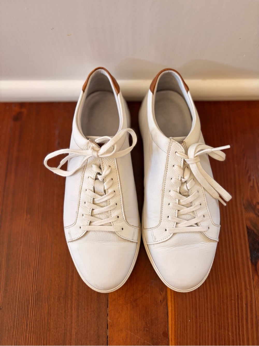 Allen Edmonds white courtside lace-up sneaker in white
